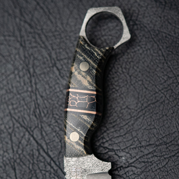 Mini Hunter – Black Dyed Stabilised Pagoda w/ Copper Trustone Spacer (Stonewashed)