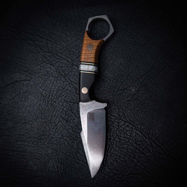 Mini Hunter – African Blackwood, White Trustone & Figured Ash (Damascus)