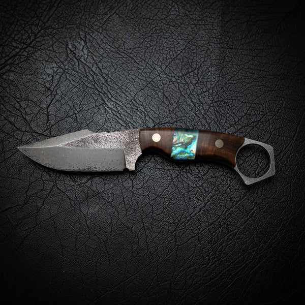 Mini Hunter – Ringed Gidgee & Abalone Inlay (Stonewashed)
