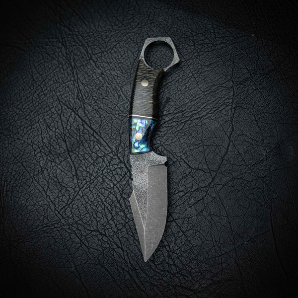 Mini Hunter – Abalone, Brass Spacer & Black Stabilised Pagoda (Stonewashed)