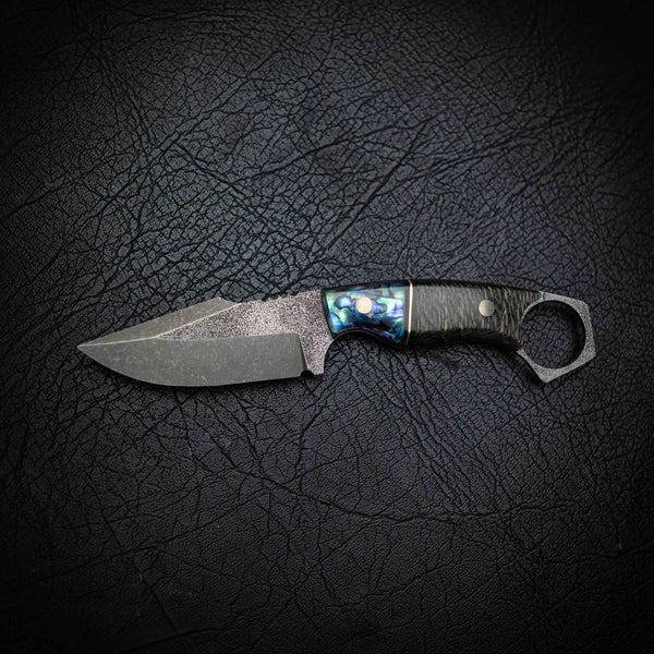 Mini Hunter – Abalone, Brass Spacer & Black Stabilised Pagoda (Stonewashed)