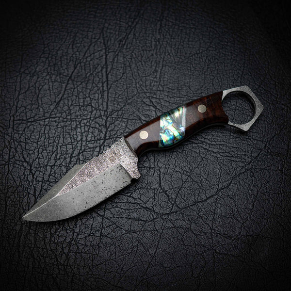 Mini Hunter – Ringed Gidgee & Abalone Inlay (Stonewashed)