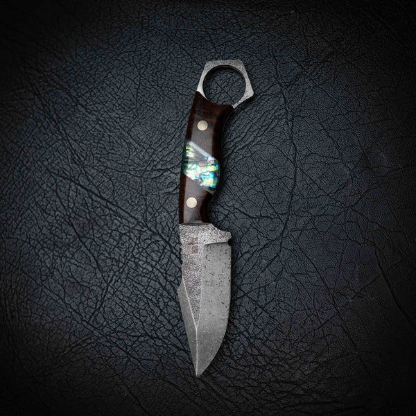 Mini Hunter – Ringed Gidgee & Abalone Inlay (Stonewashed)