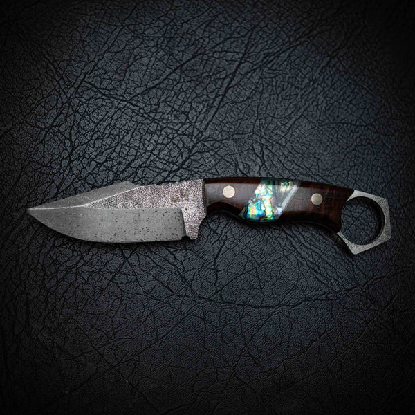 Mini Hunter – Ringed Gidgee & Abalone Inlay (Stonewashed)