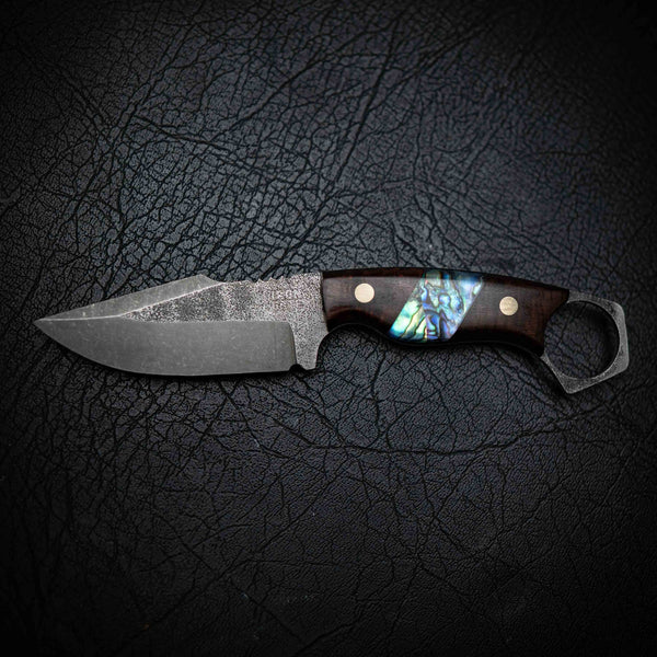 Mini Hunter – Ringed Gidgee & Abalone Inlay (Stonewashed)