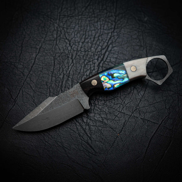 Mini Hunter – African Blackwood, Deer Antler & Abalone Inlay (Stonewashed)