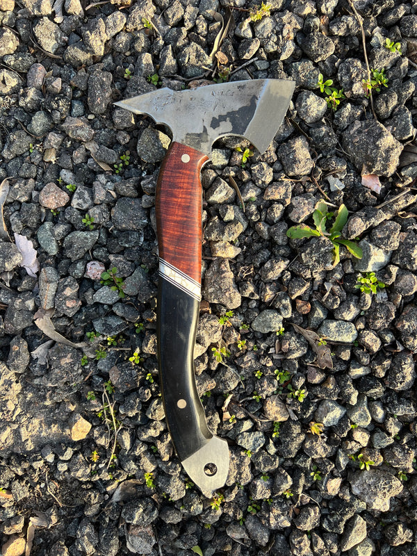 Carbon Steel Tomahawk - Ringed Gidgee and G10