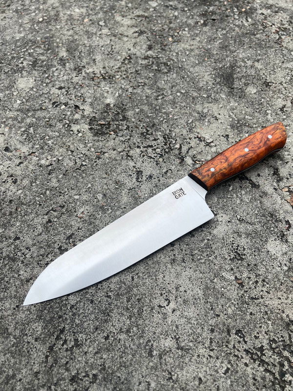 Santoku with Sunset Orange Wood Handle
