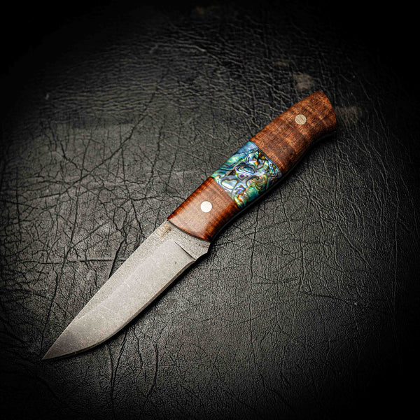N690 Bushcraft – Tassie Blackwood with Abalone Inlay
