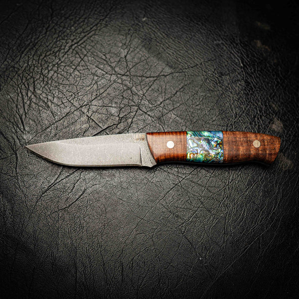 N690 Bushcraft – Tassie Blackwood with Abalone Inlay