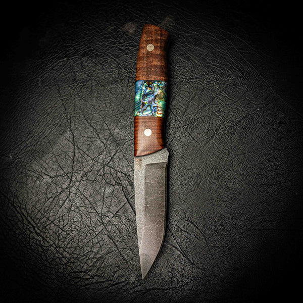 N690 Bushcraft – Tassie Blackwood with Abalone Inlay