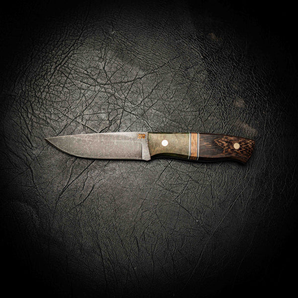 N690 Bushcraft – Wenge & Burl Segmented Handle