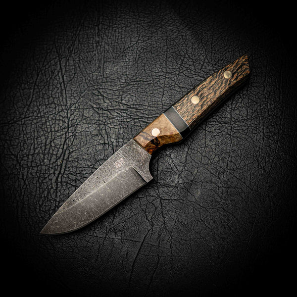 N690 Scout Knife – Spalted Maple, Ancient Redgum Spacer & Banksia