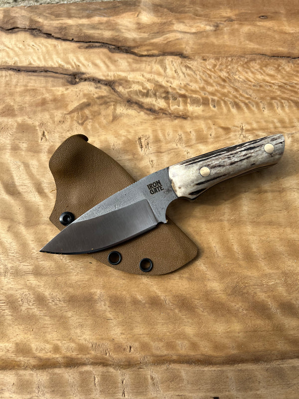 Tough High Carbon Skinner with Deer Antler Handle