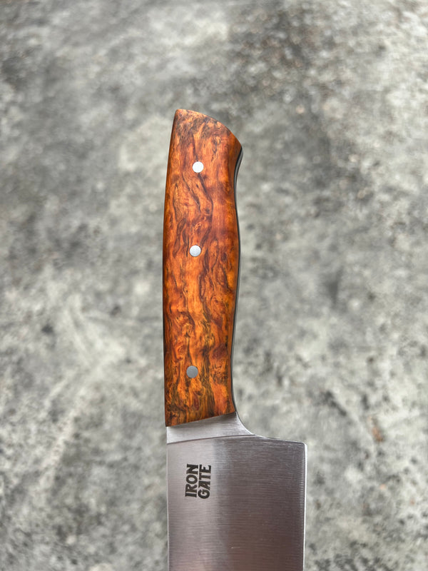 Santoku with Sunset Orange Wood Handle