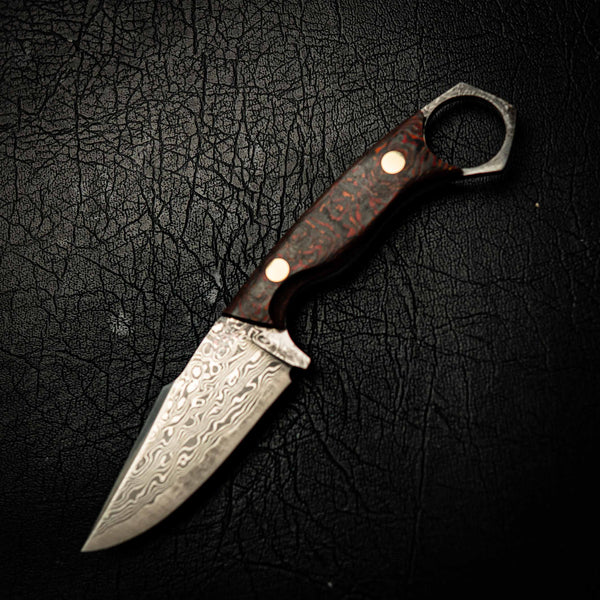 Damascus Mini Hunter – Mars Carbon Fiber by FatCarbon