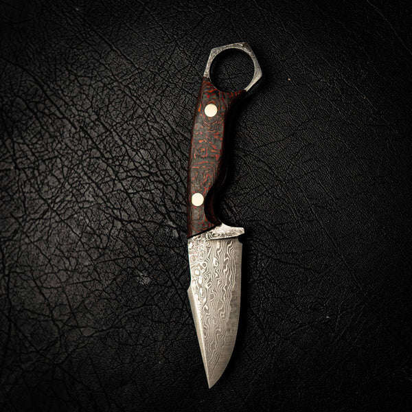 Damascus Mini Hunter – Mars Carbon Fiber by FatCarbon