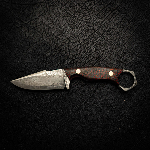 Damascus Mini Hunter – Mars Carbon Fiber by FatCarbon