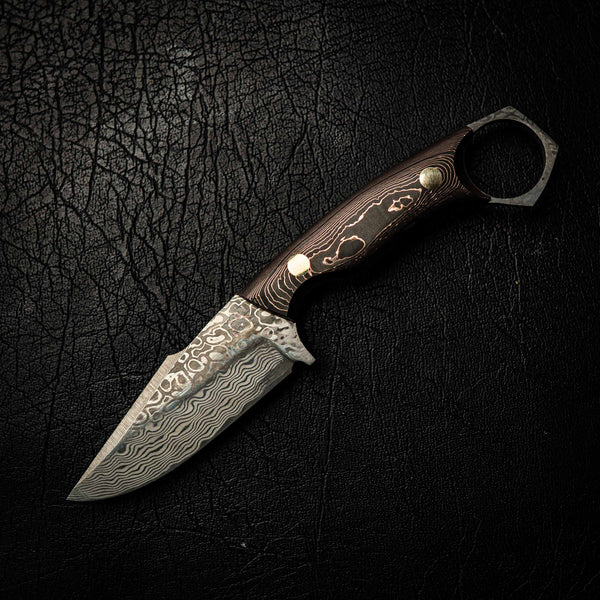Damascus Mini Hunter – Copper Infused Carbon Fiber