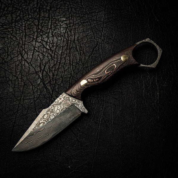 Damascus Mini Hunter – Copper Infused Carbon Fiber