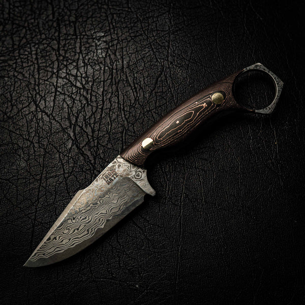 Damascus Mini Hunter – Copper Infused Carbon Fiber