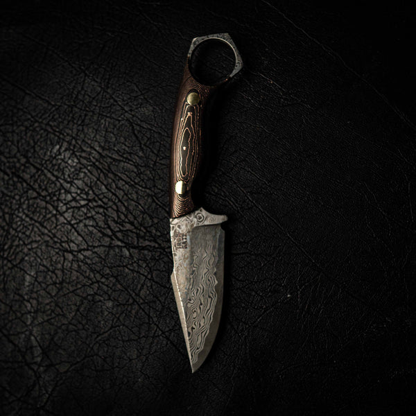 Damascus Mini Hunter – Copper Infused Carbon Fiber