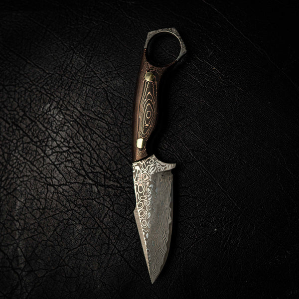 Damascus Mini Hunter – Copper Infused Carbon Fiber
