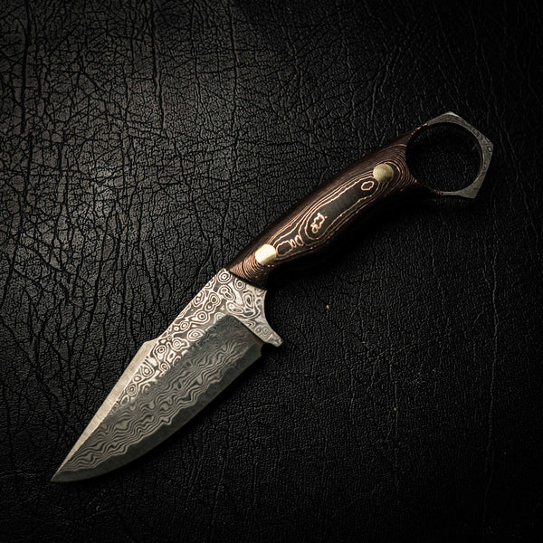 Damascus Mini Hunter – Copper Infused Carbon Fiber