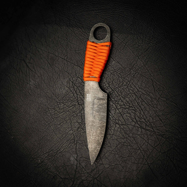 1084 Carbon Steel Paracord Knife – Stonewashed Finish