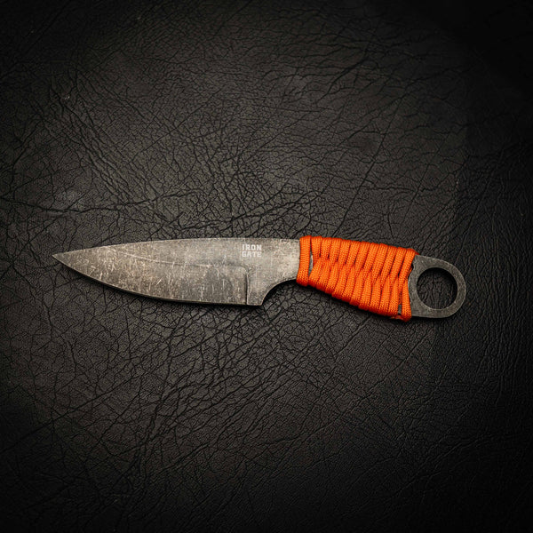 1084 Carbon Steel Paracord Knife – Stonewashed Finish