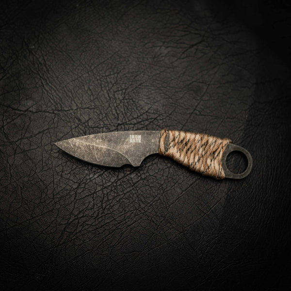 1084 Carbon Steel Paracord Knife – Stonewashed Finish