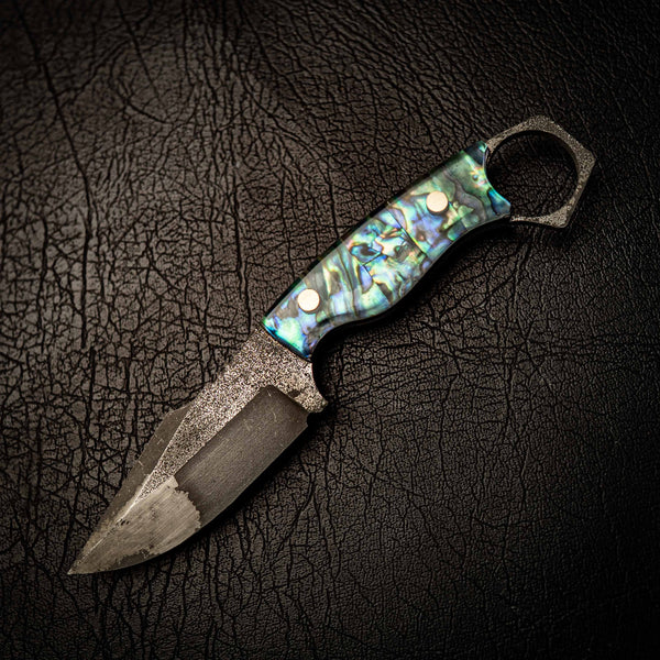 N690 Mini Hunter – Full Abalone (Paua) (Rugged Etched Finish)