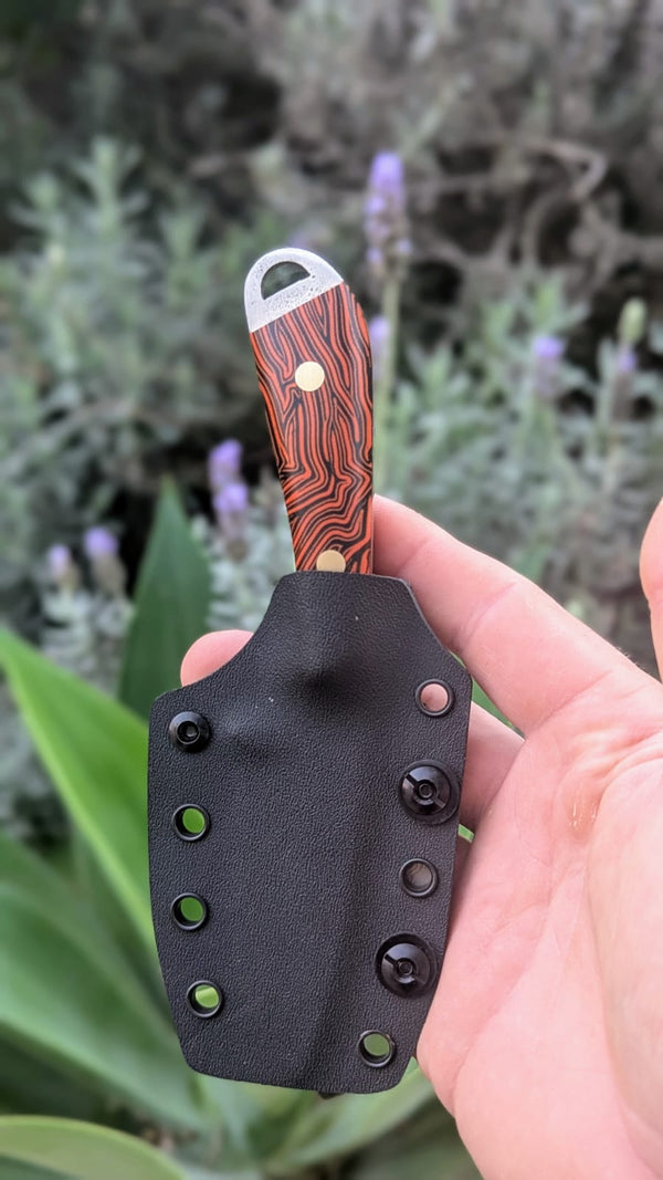 Ergo Skinner with Orange Damascus G10 Handle