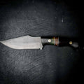 Wide Hunter – Stonewashed N690 | Wenge, Green Dyed Maple & Banksia