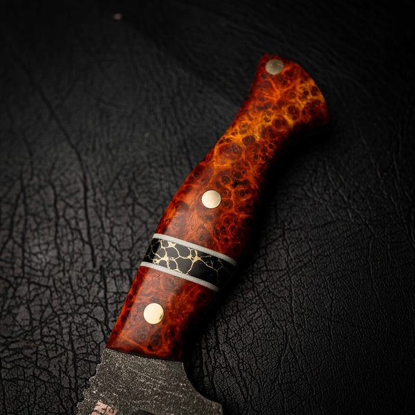 N690 Hunter – Red Amboyna Burl & Black TruStone