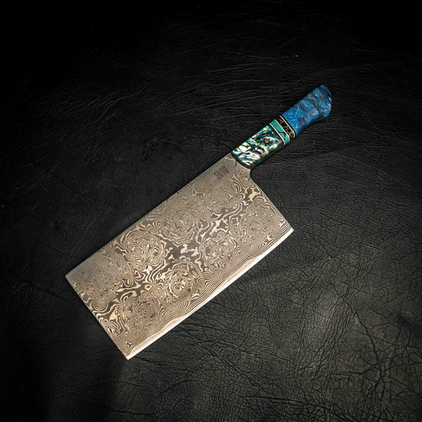 Giant Butcher’s Cleaver – Rose Damascus Stainless