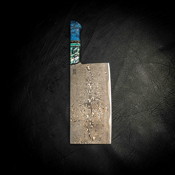 Giant Butcher’s Cleaver – Rose Damascus Stainless