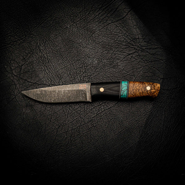 N690 Bushcraft Knife — Stonewashed Dark Finish