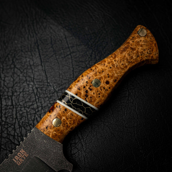 N690 Hunter – Golden Amboyna Burl & Black TruStone