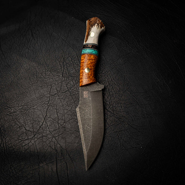 Elmax Hunter – Stabilised Xylia Inlay, TruStone Spacer & Fallow Deer Antler