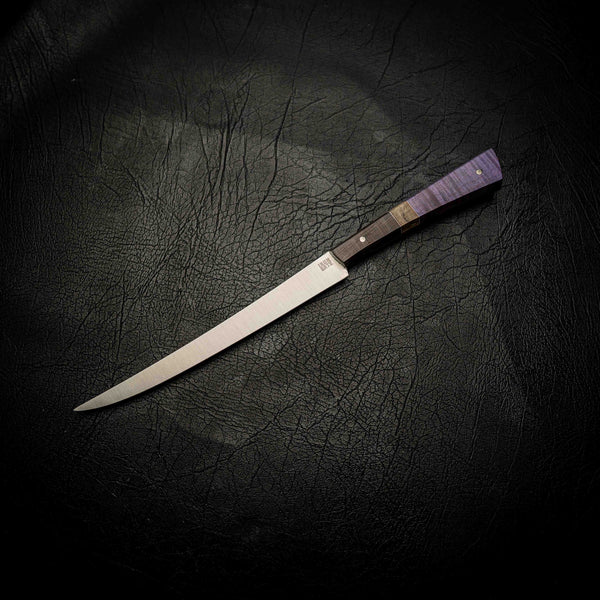 Flexxy Fillet – Wenge, Burl & Purple Dyed Curly Maple