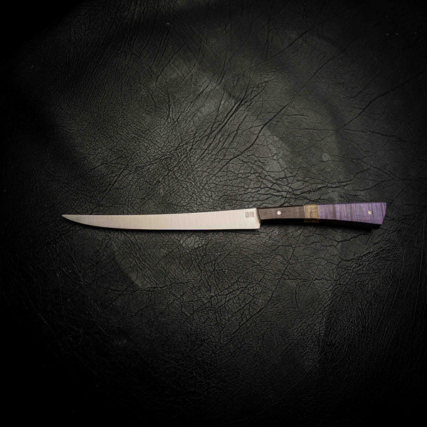 Flexxy Fillet – Wenge, Burl & Purple Dyed Curly Maple