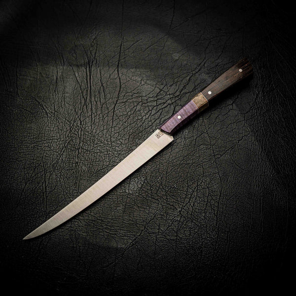 Flexxy Fillet – Wenge, Burl & Purple Dyed Curly Maple