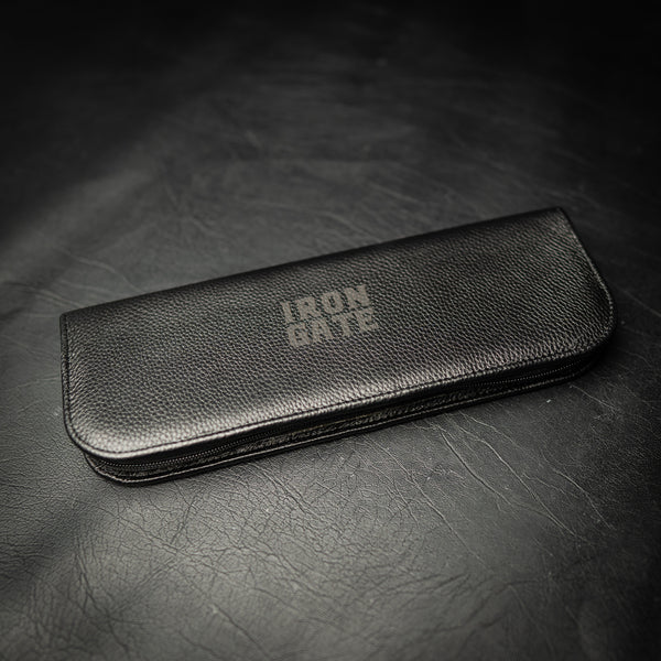 Deluxe Black Leather Knife Carry Case