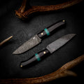 Bushcraft Knife — African Blackwood & Aqua TruStone