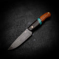Bushcraft Knife — African Blackwood, Aqua TruStone & Afzelia Xylay
