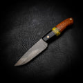 Bushcraft Knife — Black G10, Yellow TruStone & Afzelia Xylay