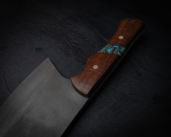 Bone Crusher – 6mm RIGOR Steel Cleaver with Ringed Gidgee & Abalone