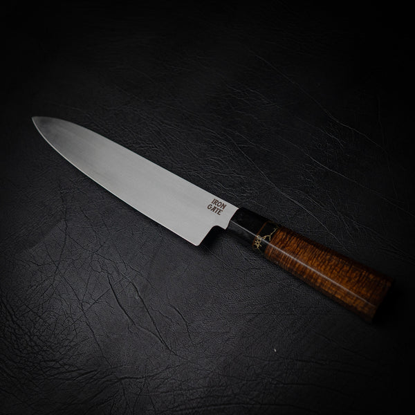 210mm Chef Knife – 12C27 Steel with Buffalo Horn, Trustone & Western Myall