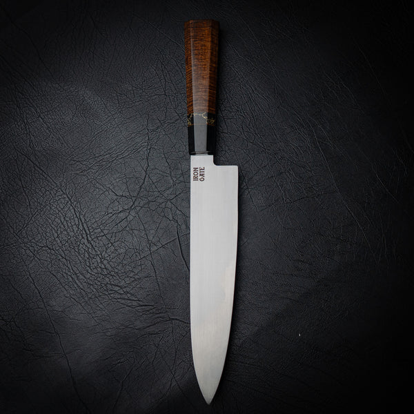 210mm Chef Knife – 12C27 Steel with Buffalo Horn, Trustone & Western Myall